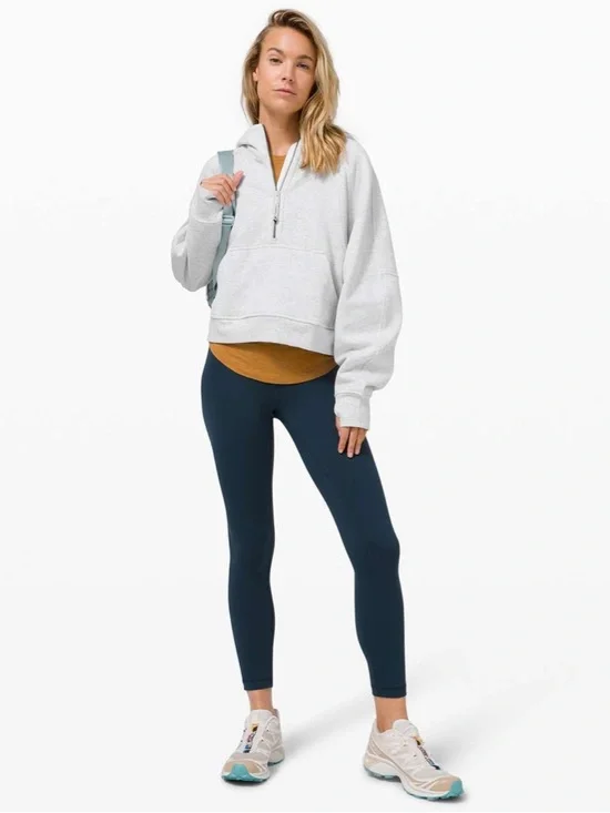 Lululemon Scuba Oversized 1/2 Zip Hoodie - Heathered Light Grey - Picture 5 of 7